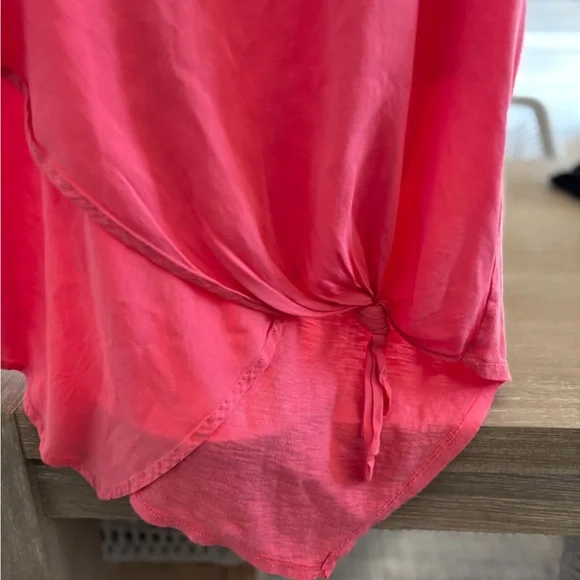 Democracy Coral Tank Top with Knot Accent - Picture 2 of 6